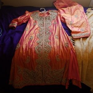 handmade satin indian dress and pants